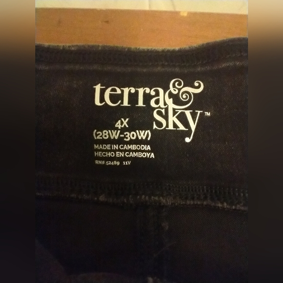 Terra & Sky Black Jeggings Black Acid Wash High Weight Skinny - Picture 10 of 16
